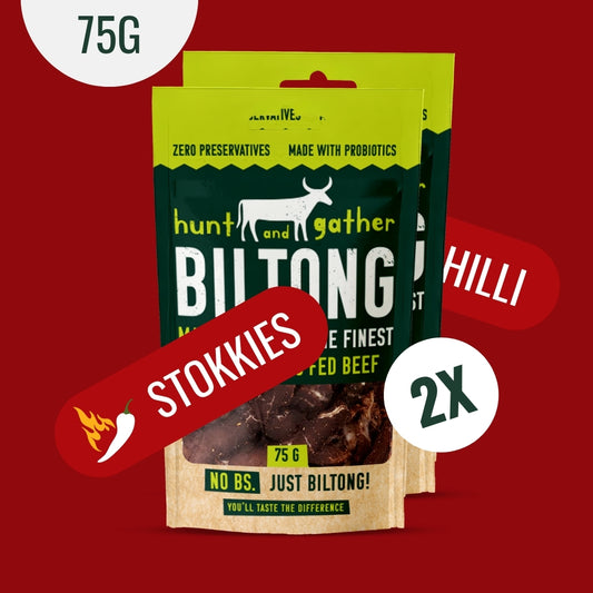 2 X Packs of H&G - Biltong (Chilli Stokkies) - Small